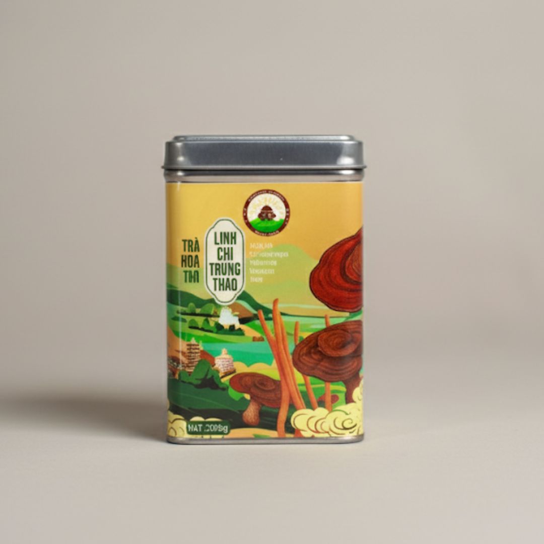 Trà Hòa Tan Linh Chi Trùng Thảo Hiền Nương Farm 200gr - Đặc Sản An Giang